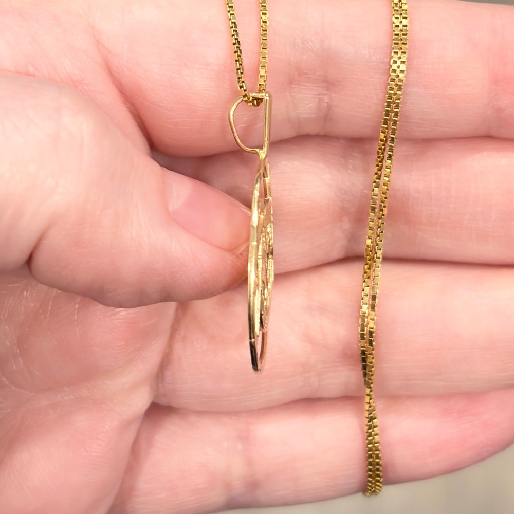 14K Rock N Roll Record Pendant, Vintage 50’s Style, Music Note, Filigree - Picture 9 of 13
